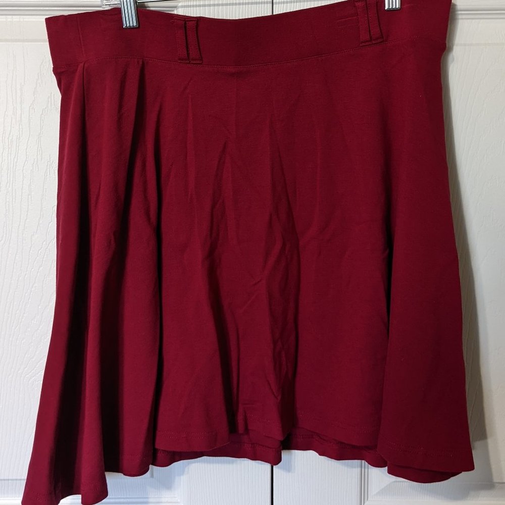TORRID Burgundy Skater Skirt Plus Size 1